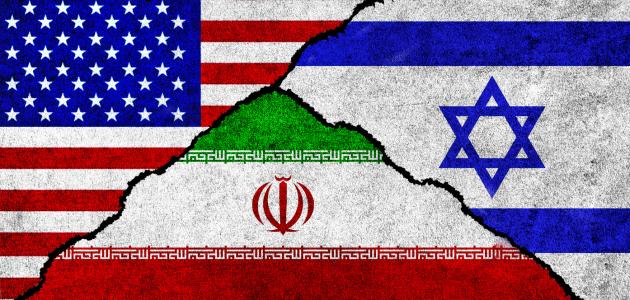 American, Israeli, Iranian flags