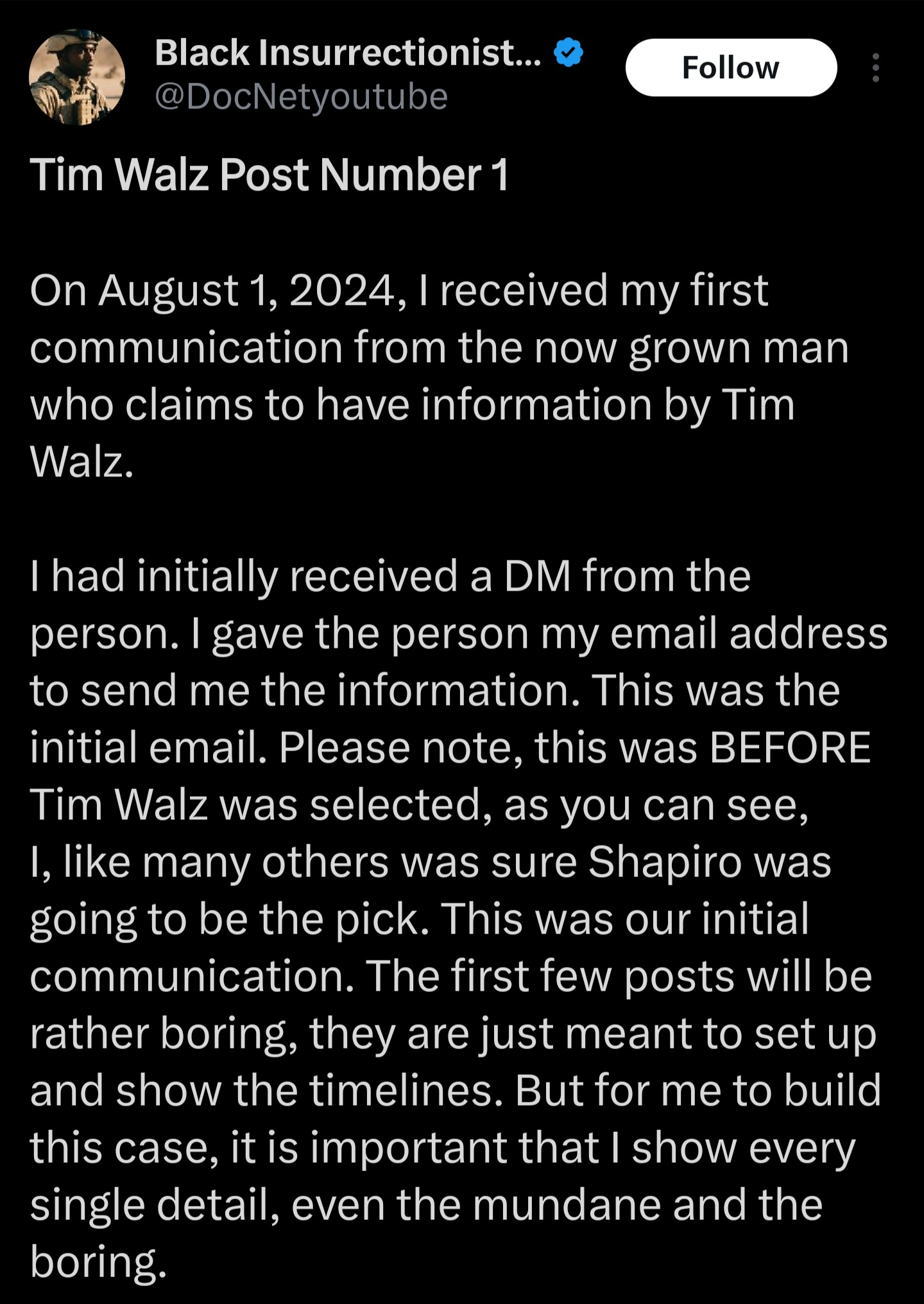 Contacted by former student of communist pedophile Tim Walz