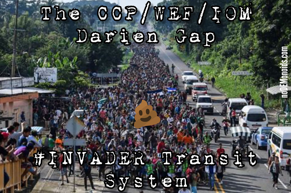 To #INVADE, genocide & replace Americans - CCP/WEF/IOM Darien Gap INVADER Transit System