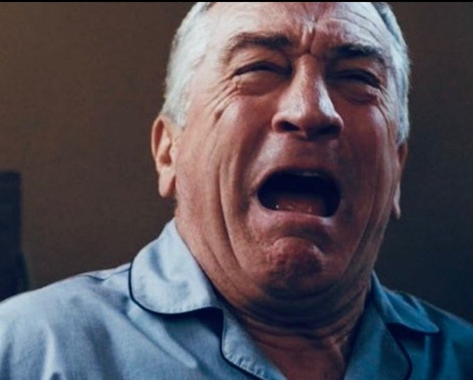 Robert De Niro crying after Kamala Harris loses bigly in 2024 Election