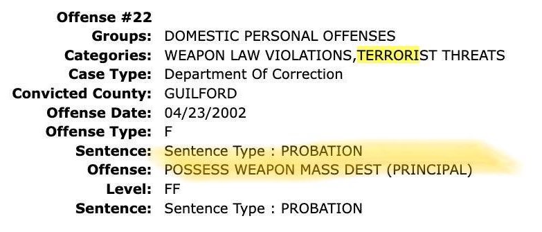 Ryan Wesley Routh Possession of Weapon of Mass Destruction charge