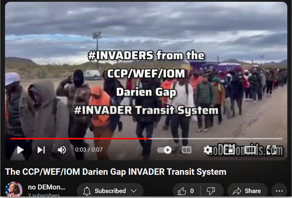 The CCP/WEF/IOM Darien Gap INVADER Transit System to invade, genocide and replace Americans